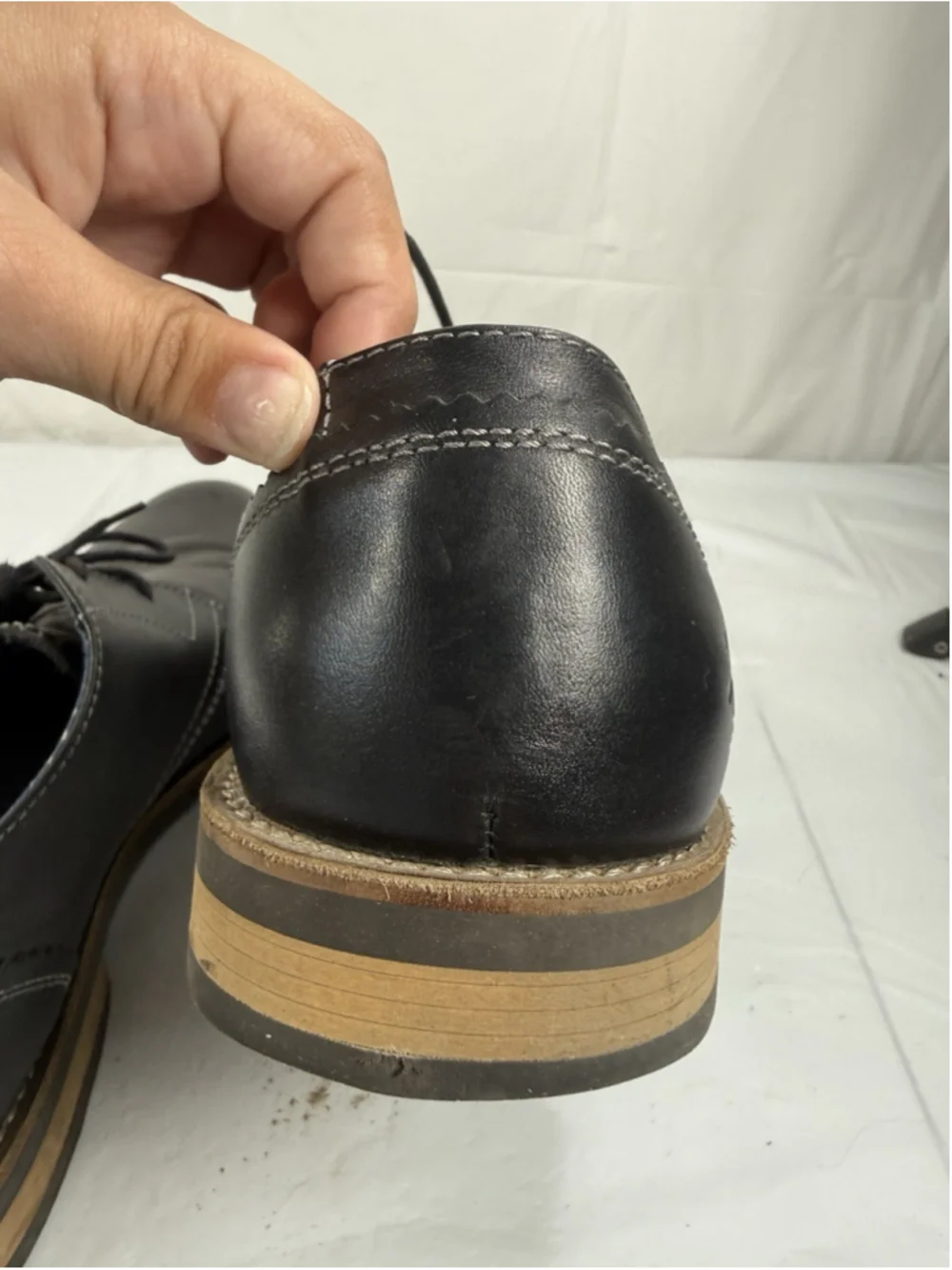 Original Penguin Munsingwear Wade Men's 13M Black Leather Oxfords Lace Up Shoes